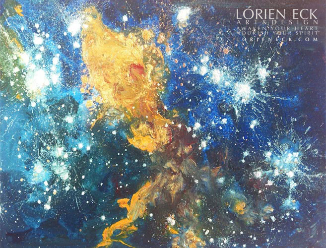 Carina Nebula II mixed media painting